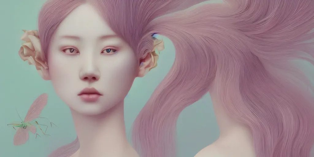 Image similar to breathtaking delicate creature by hsiao - ron cheng, pattern, bizarre compositions, exquisite detail, pastel colors, 8 k