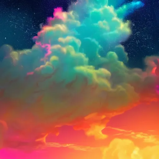 Image similar to clouds, nebulae, starburst, neon colors, dreamy, phone wallpaper, 4 k, unreal engine, artstation, colorful, beautiful
