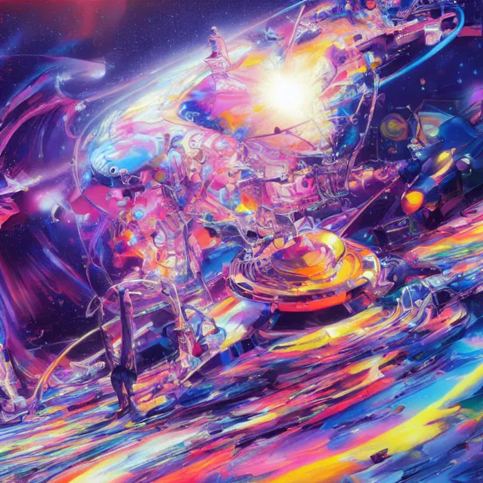 Prompt: kpop idol star, science fiction, extremely detailed, sharp focus, pastel colors, intricate, realistic, smooth, volumetric lighting, digital painting, by john berkey, by peter max, by alex grey, by moebius