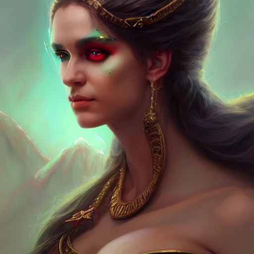 Image similar to a _ fantasy _ style _ portrait _ painting _ of _ beautiful enchantress _ oil _ painting _ unreal _ 5 _ daz. _ rpg _ portrait _ extremely _ detailed _ artgerm _ greg _ rutkowski _ greg