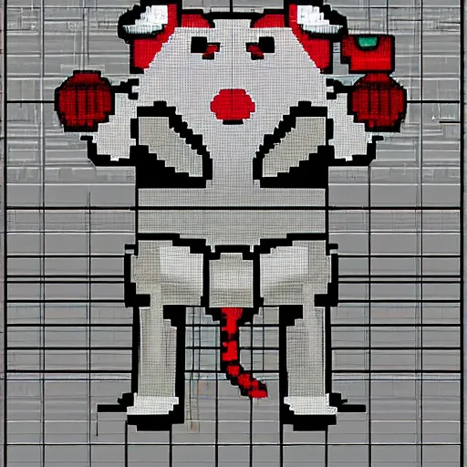 Prompt: pixel art cyber pig