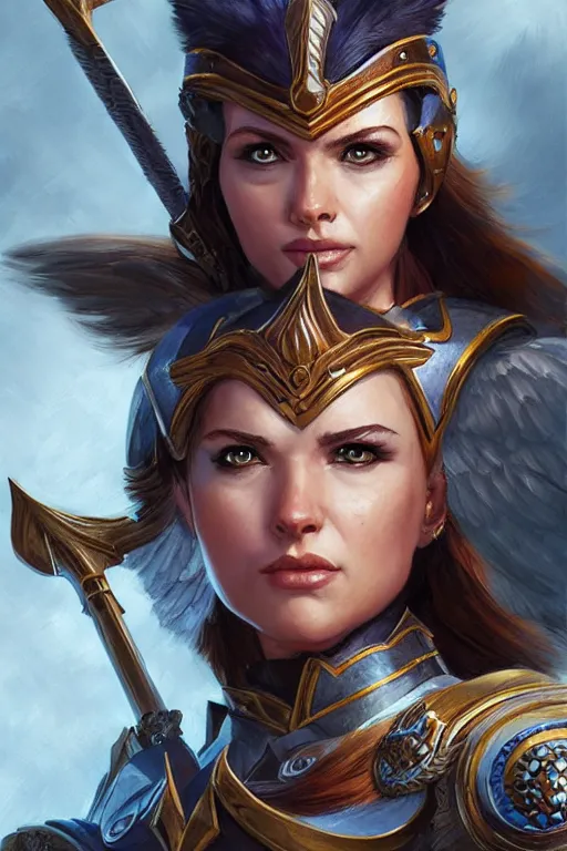 Image similar to amazon valkyrie athena, d & d, fantasy, portrait, highly detailed, headshot, digital painting, trending on artstation, concept art, sharp focus, illustration, art by artgerm and greg rutkowski and magali villeneuve