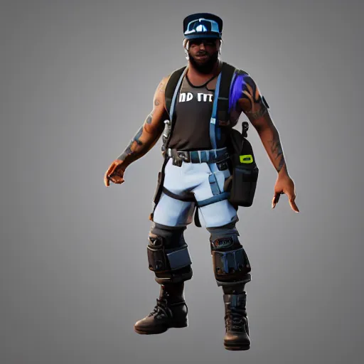 Prompt: artis rock as a fortnite character, screenshot from fortnite, 3 d unreal engine render