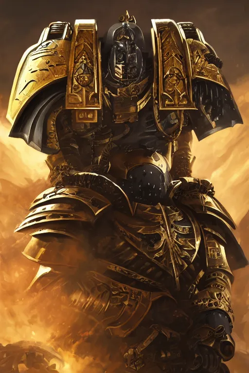 Image similar to armor portrait heros warhammer 4 0 k horus heresy fanart - the primarchs emperor by johannes helgeson animated with vfx concept artist & illustrator global illumination ray tracing hdr fanart arstation zbrush central hardmesh 8 k octane renderer