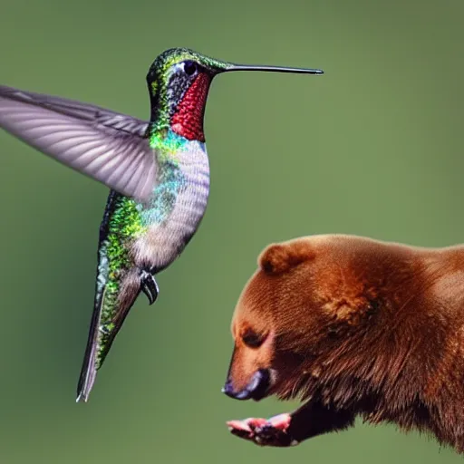 Image similar to hummingbird and bear mix