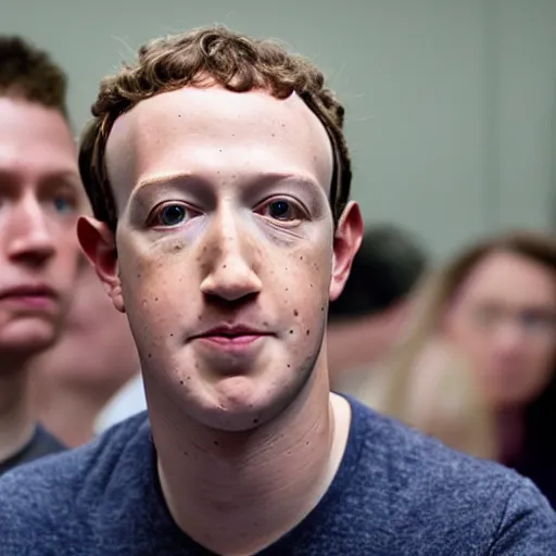 Prompt: Zuckerberg as a real actual human that can relate to people, movie still, cinematic Eastman 5384 film