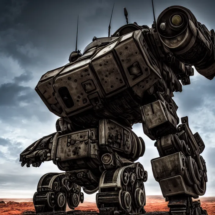 Image similar to photo of a war mech, highly detailed, 4 k, hdr, smooth, sharp focus, high resolution, award - winning photo