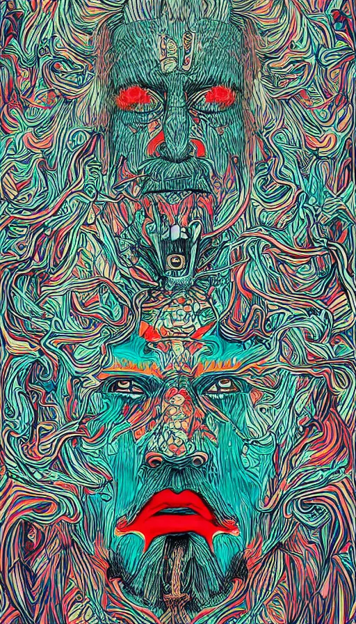 Prompt: portrait of a digital shaman, by james jean,