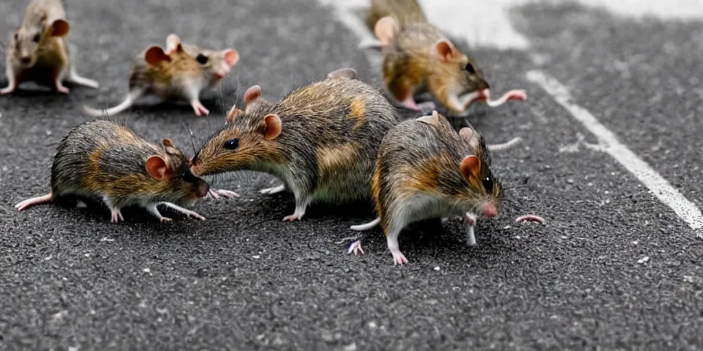 Image similar to photo of rodents attacking an airbase, terrifying, photorealistic, horror, hyperrealistic