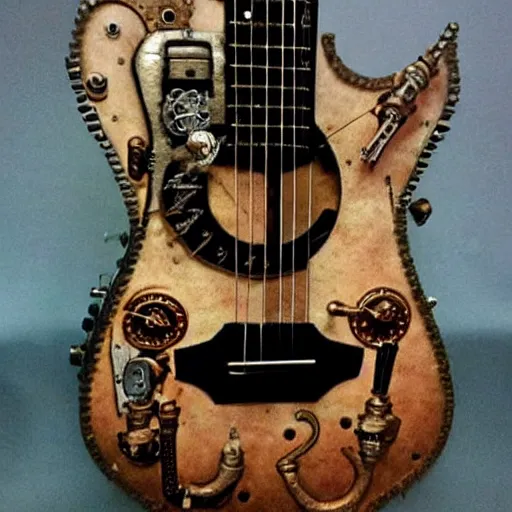 Prompt: steampunk guitar