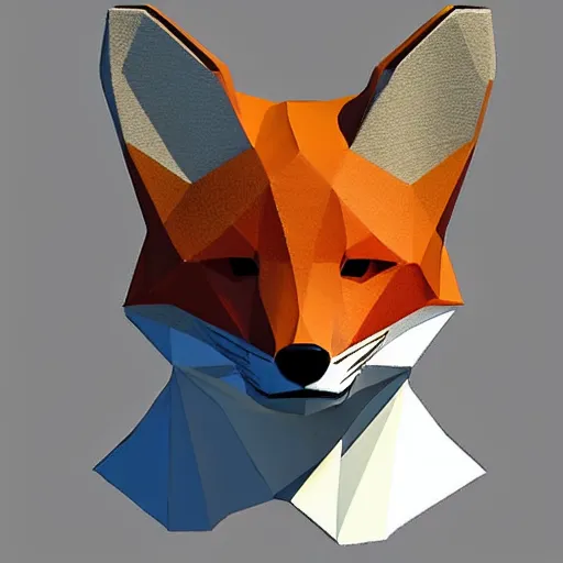 Image similar to a fox as a low poly count portrait