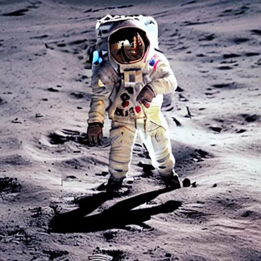 Image similar to astronaut hand walking on the surface of the moon