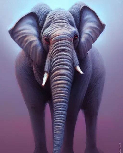 Image similar to highly detailed vfx portrait of a character of a elephant monster stephen bliss, chalk, unrealengine, greg rutkowski, loish, rhads, beeple, chalk, makoto shinkai and lois van baarle, ilya kuvshinov, rossdraws, tom bagshaw, basil gogos