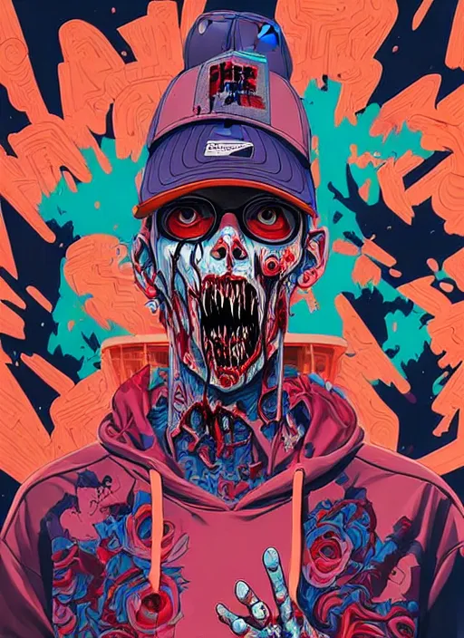 Image similar to zombie full body hiphop streetwear drip, tristan eaton, victo ngai, artgerm, rhads, ross draws