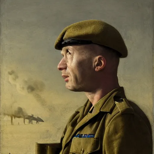 Portrait of a shell shocked wwi soldier