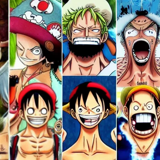 Image similar to one piece characters with human face in real life