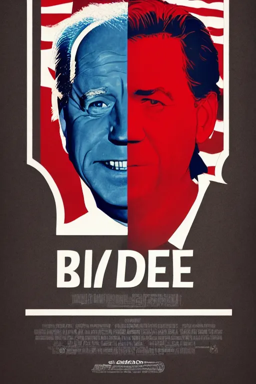 Image similar to minimal movie poster, biden, paul giamatti is united states president joe biden, solid colors, cinematic, fan art, trending on artstation