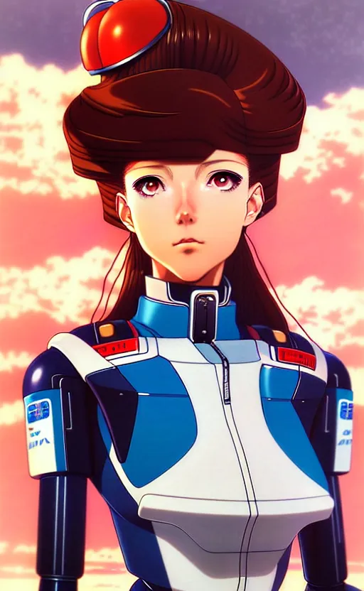 Prompt: An anime portrait of beautiful FEMALE PILOT still from Robotech 1985 by Stanley Artgerm Lau ,WLOP , Ilya Kuvshinov , James Jean , Andrei Riabovitchev symmetrical