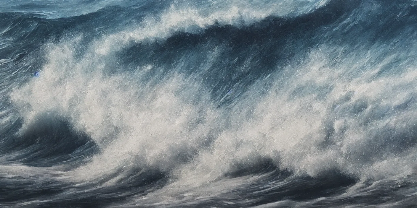 Image similar to a wave, cinematic lighting, detailed oil painting, hyperrealistic, 8k