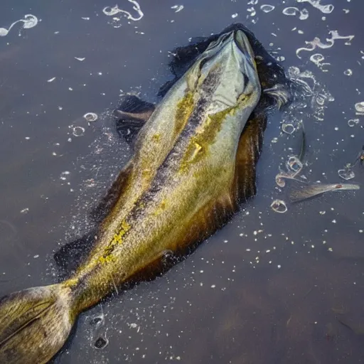 Image similar to left high and dry on the bank, the floundering fish gasps