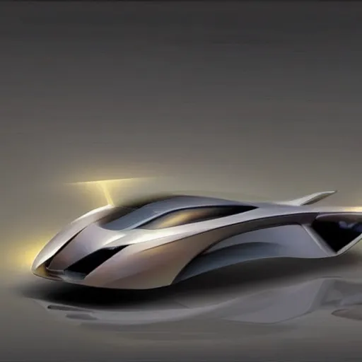 Image similar to a car with wings, concept, realistic, futuristic, soft lighting