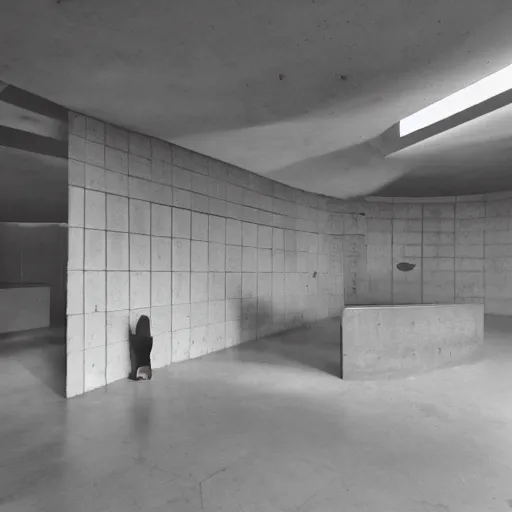 Image similar to brutalism architecture interior