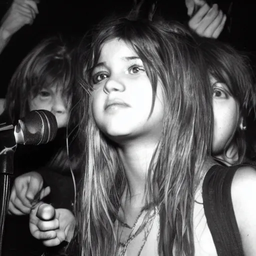 Image similar to photo of a girl at nirvana concert from the 90s