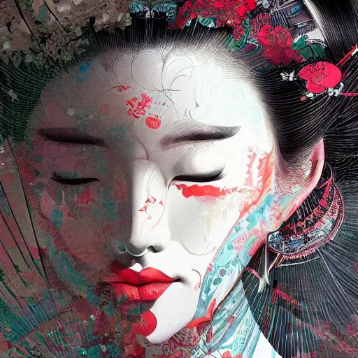 Image similar to a portrait of a geisha by android jones