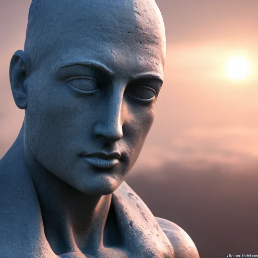 Prompt: portrait of statue glory, chrome, reflect, 8 k uhd, unreal engine, octane render in the artstyle of greg rutkowski