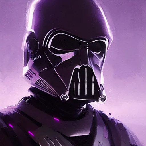 Prompt: concept art of a portrait by greg rutkowski, a soldier of the eternal sith empire wearing black and purple tactical gear, star wars expanded universe, smooth, sharp focus, artstation hq.