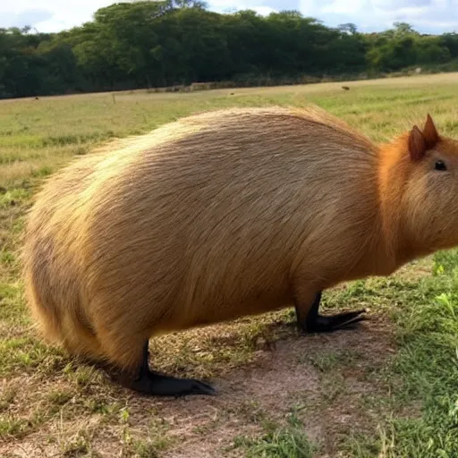 Image similar to a picture of a capybara mechanically enhanced by the combine