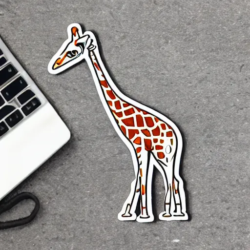 Image similar to giraffe skateboarding sticker