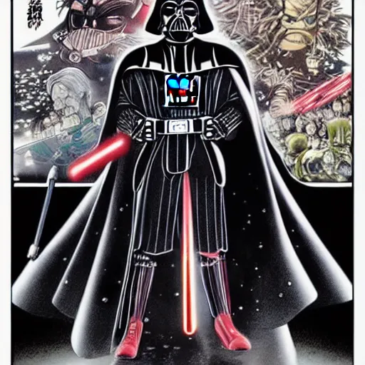 Prompt: Darth Vader in the style of Akira Toriyama. Manga. Extremely detailed. Beautiful. 4K. Award winning.