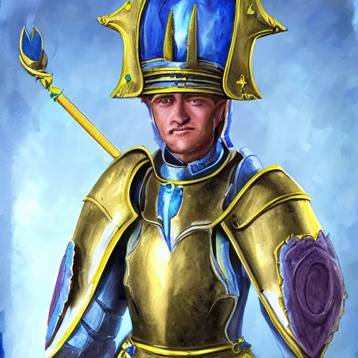 Prompt: portrait of a fantasy azure knight