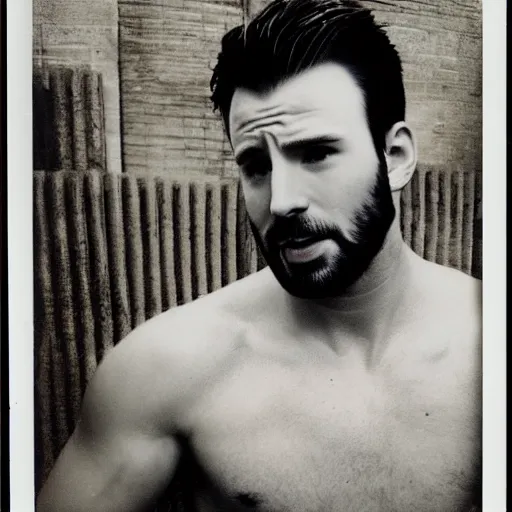 Image similar to polaroid of chris evans