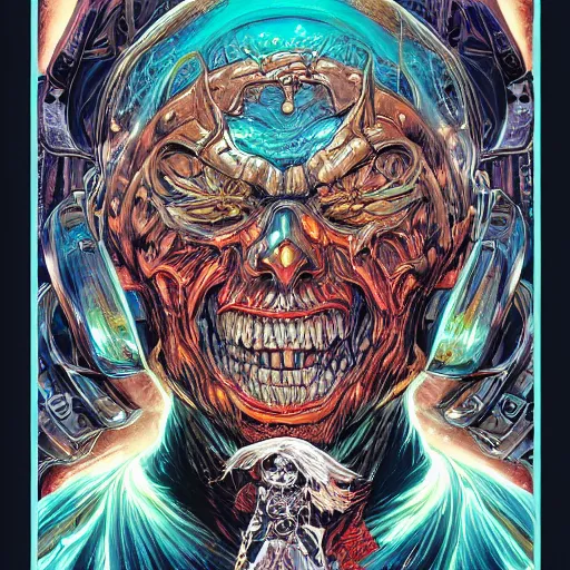 Image similar to portrait of crazy he - man skeletor, symmetrical, by yoichi hatakenaka, masamune shirow, josan gonzales and dan mumford, ayami kojima, takato yamamoto, barclay shaw, karol bak, yukito kishiro