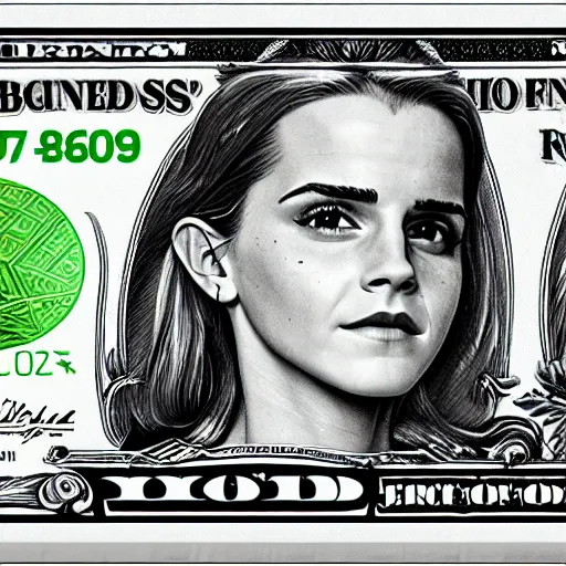 Image similar to emma watson dollar bill