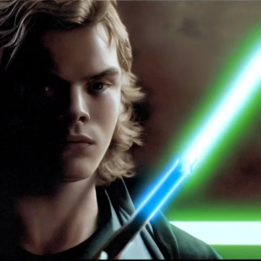 Image similar to anakin skywalker uses the force to lift a sock, cinematic painting