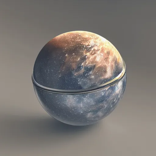 Prompt: planet sphere made of aluminium, galaxy, astronomical, raytracing, vray, 5 5 mm