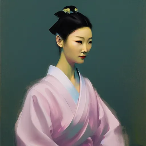 Image similar to yanjun cheng portrait of a geisha