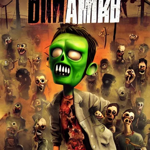 Prompt: a zombie movie in the style of pixar