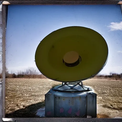 Prompt: abandoned cold war radar installation, 2 0 1 0 polaroid, 4 k, 8 k, hdr, art - station