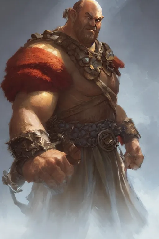 Image similar to dungeons and dragons ogre character closeup portrait, dramatic light, dungeon background, 2 0 0 mm focal length, painted by stanley lau, painted by greg rutkowski, painted by stanley artgerm, digital art, trending on artstation