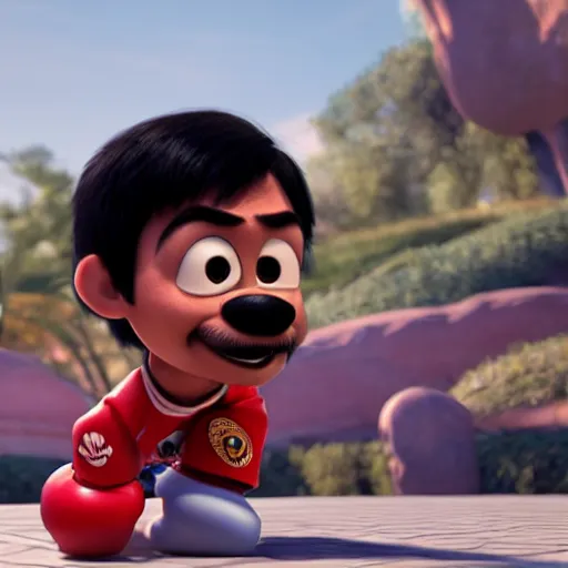 Image similar to manny pacquiao as a pixar disney character from up ( 2 0 0 9 ), unreal engine, octane render, 3 d render, photorealistic