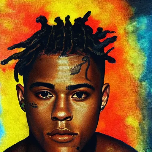 Prompt: Painting of XXXTENTACION 4K quality superrealistic oil painting