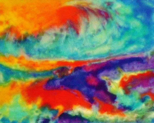 Prompt: Ocean waves in a psychedelic dream world. DMT. Curving rivers. Emil Nolde. Zao Wou-ki. Minimalist.