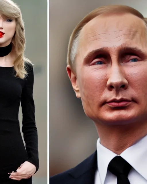 Image similar to a combination of taylor swift and putin