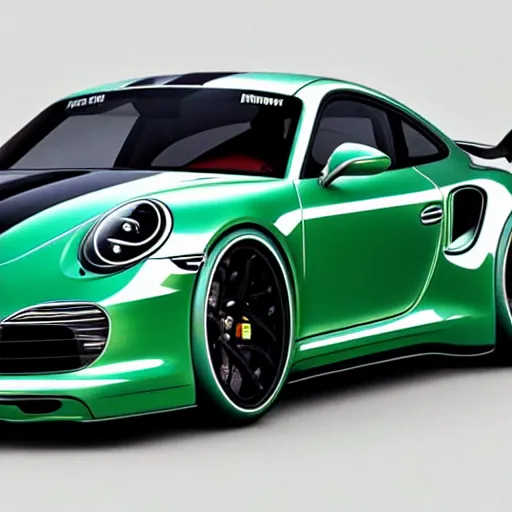 Prompt: concept for a german muscle car inspired by a Porsche 911 Turbo S