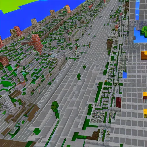 Image similar to new york city built in minecraft