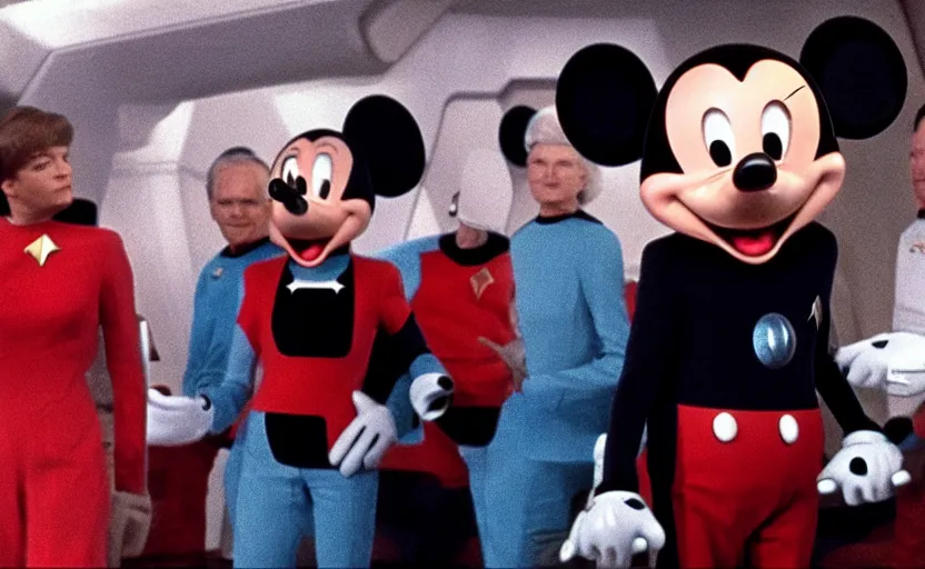 Prompt: Mickey Mouse in Star Trek, 4K UHD